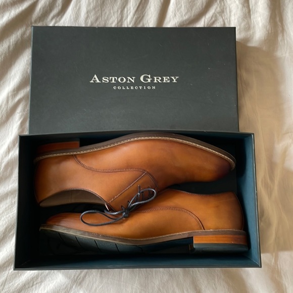 ASTON GREY Other - Aston Grey Mens Lace Up Oxford Cognac LEU 12 Leather Uppers Lining Rubber Sole